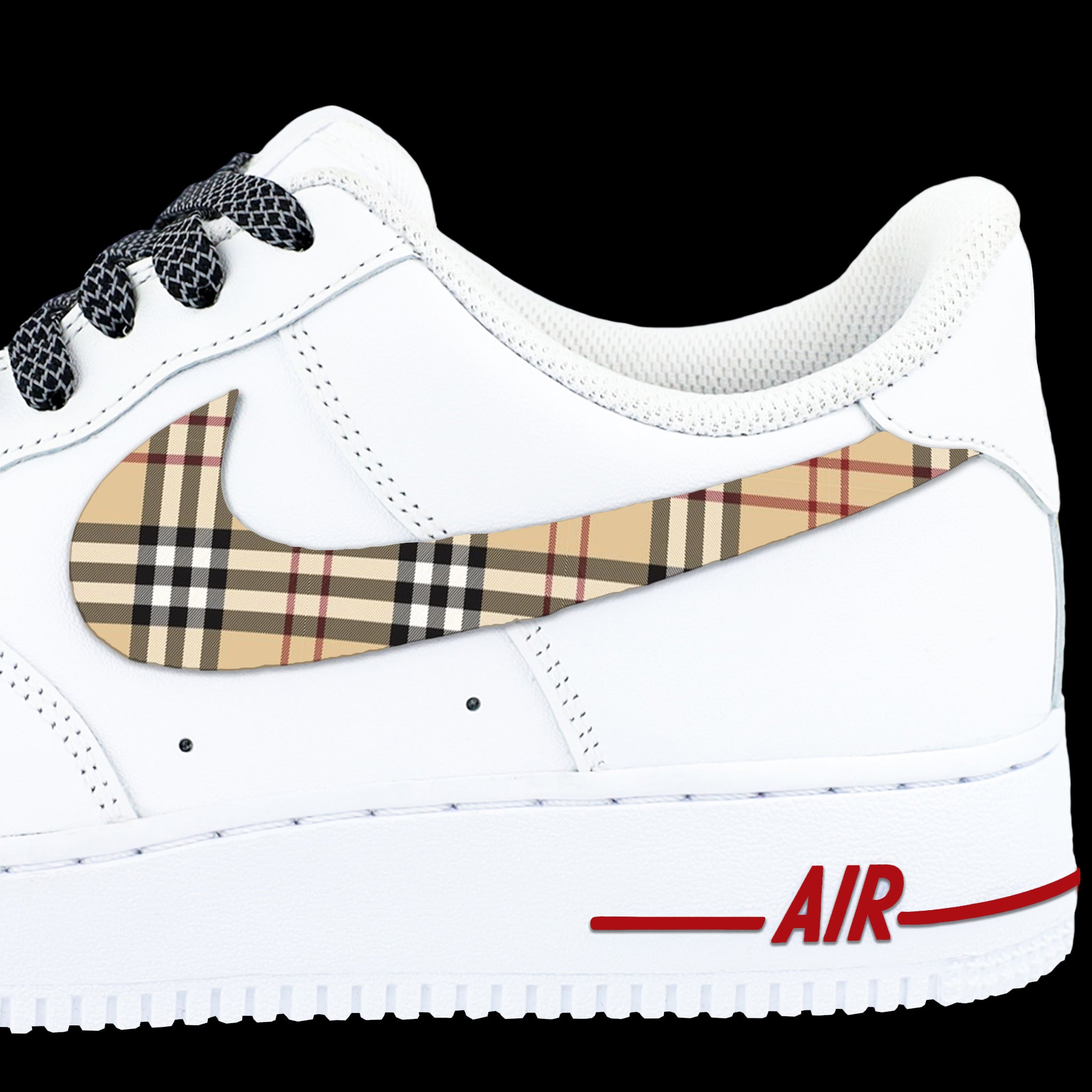 Nike air force 1 beige gingham best sale