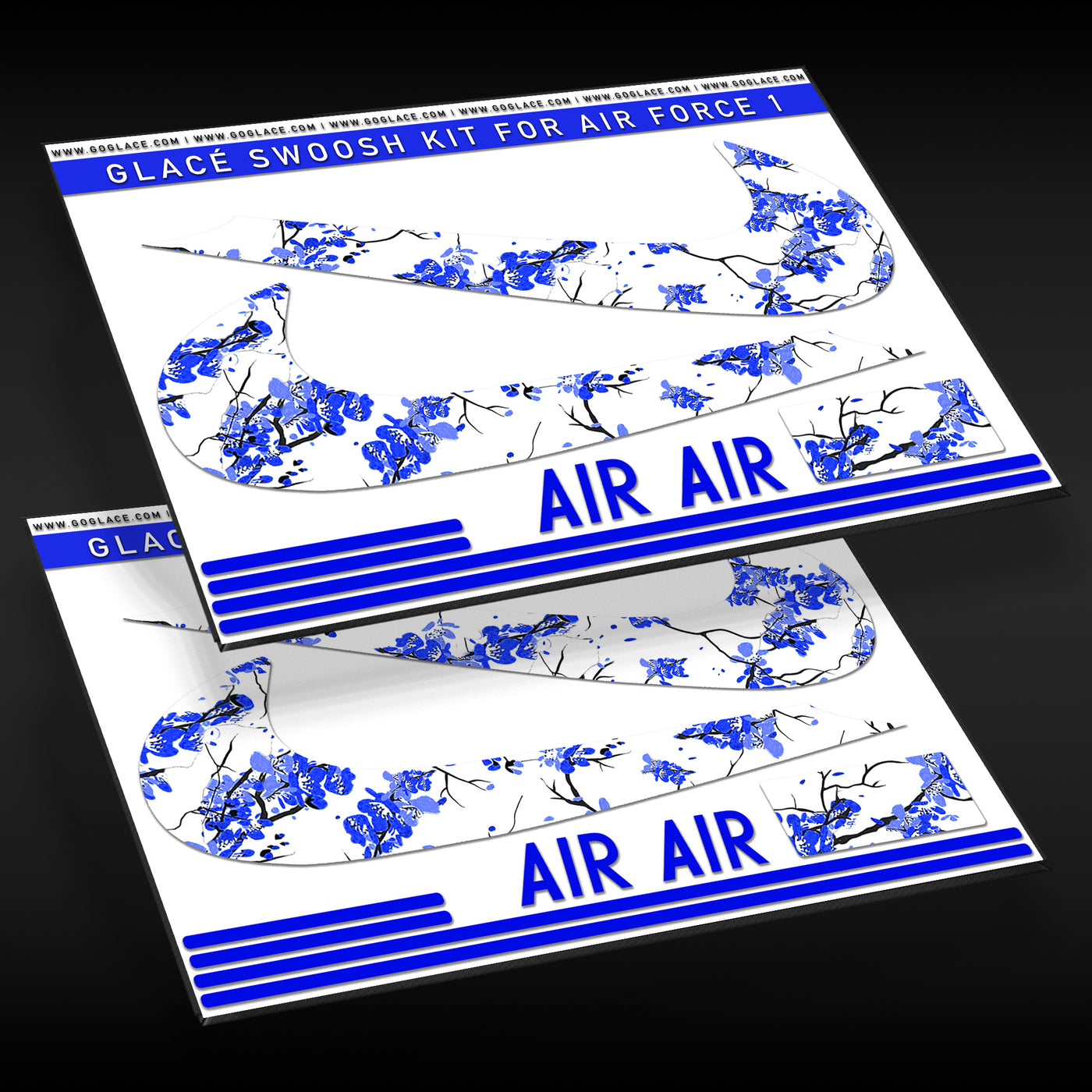 White/Blue Cherry Air Force 1 Check Wrap