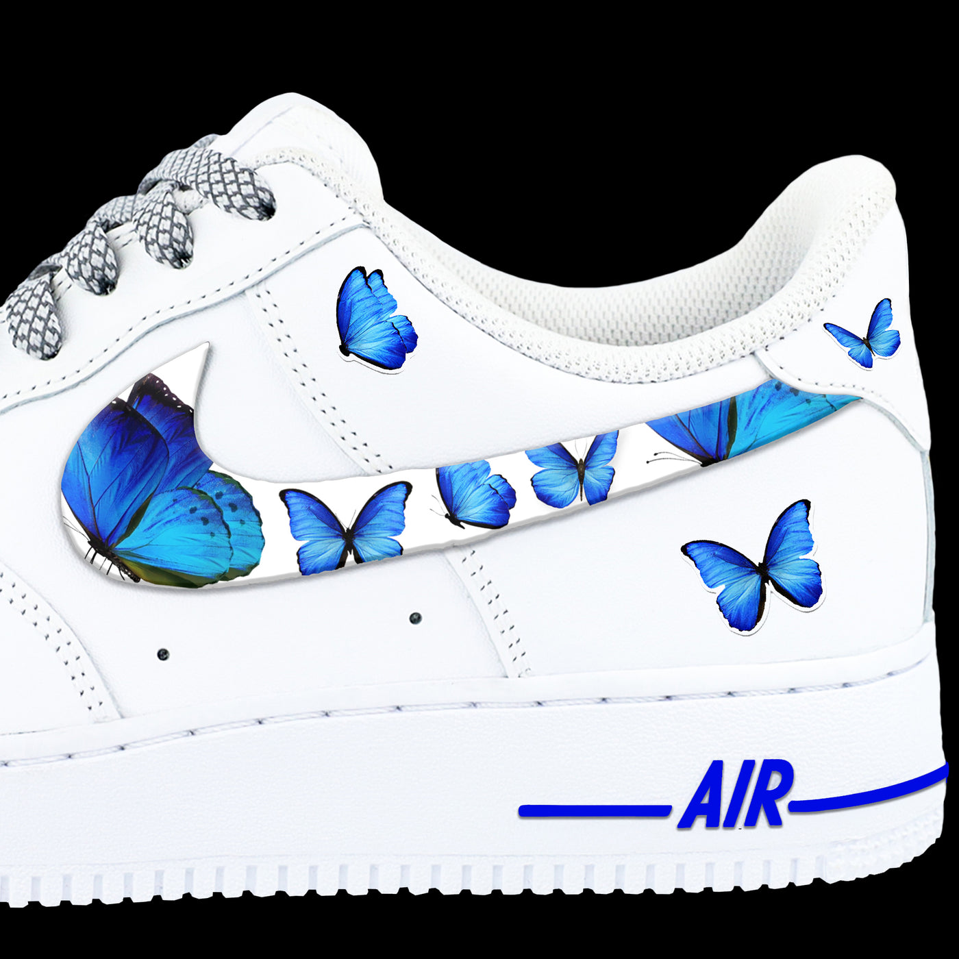 Blue Butterfly Air Force 1 Check Wrap