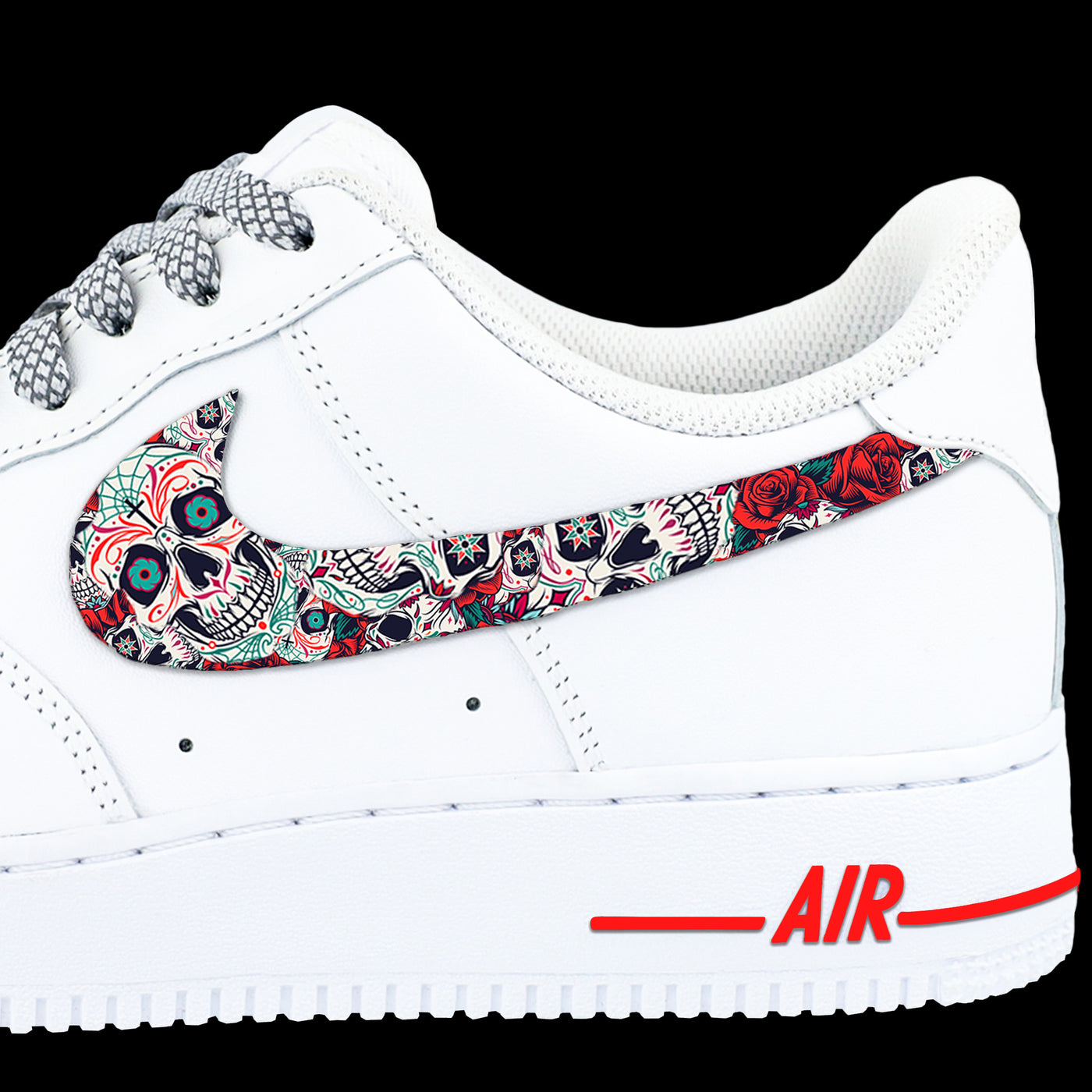 Red Day of the Dead Air Force 1 Check Wrap