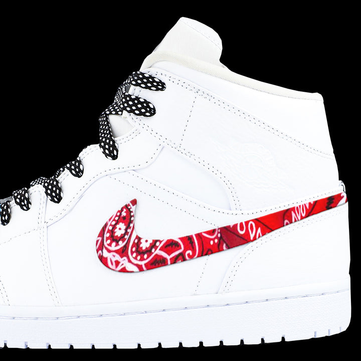 Red bandana jordan shoes on sale