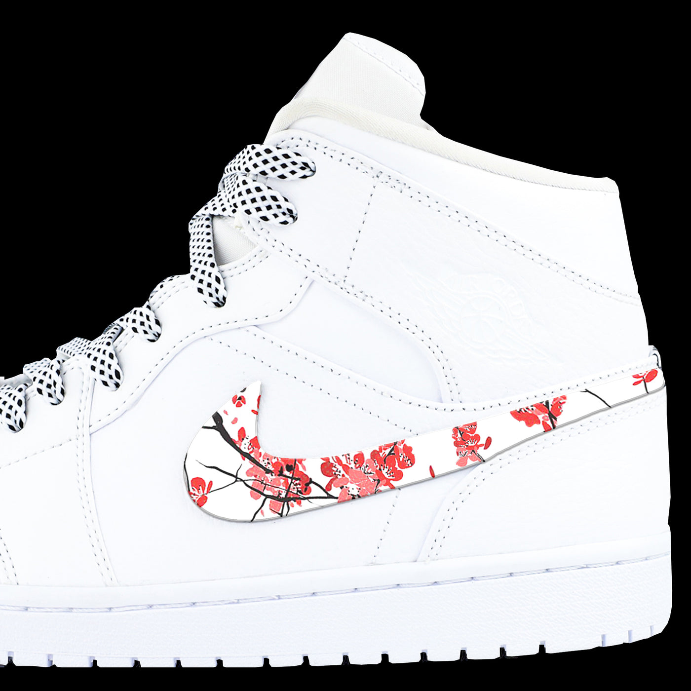 White Cherry Blossom Air Jordan 1 Check Wrap