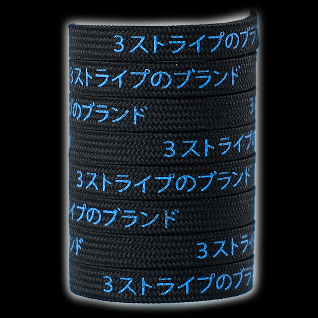 Black w/ Blue Katakana Laces