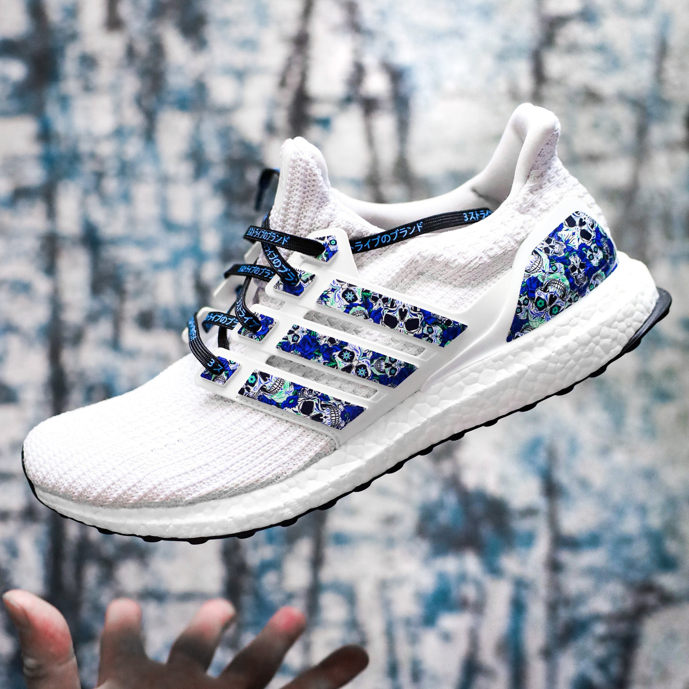 Blue Day of the Dead Stripes for Ultra Boost 22 / 21