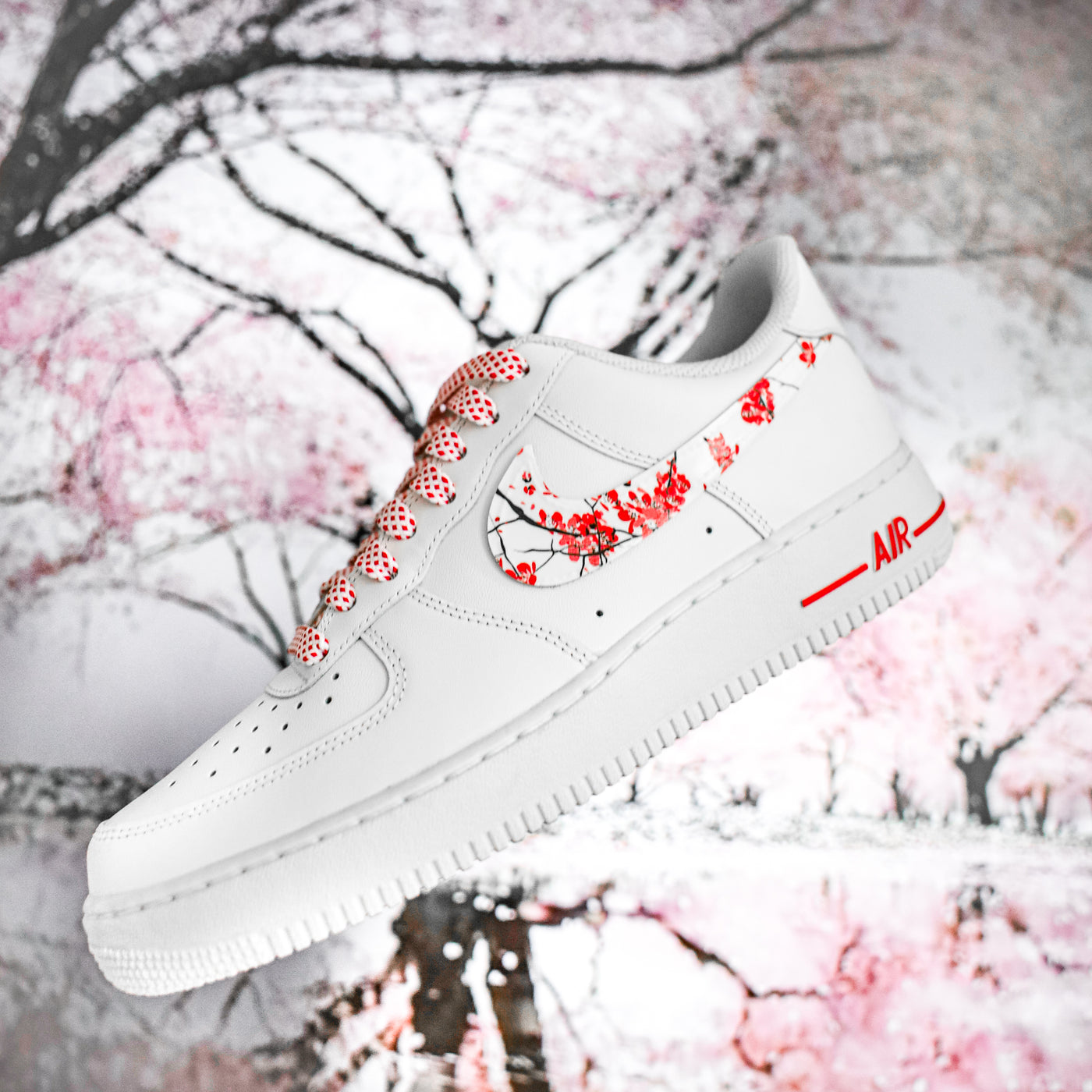 White Cherry Blossom Air Jordan 1 Check Wrap